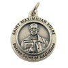 Silver Toned Base Catholic Patron Saint Medal Pendant, 3/4 Inch,