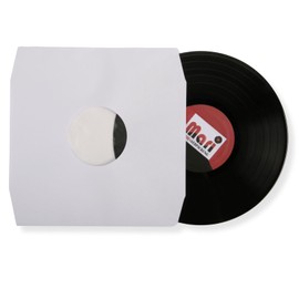 Pack of 25 LP Record Inner Sleeves White with Corner Cut Lined Vinyl LP Maxi Single
