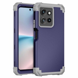 Phone Case for Motorola Moto G 5G 2025 Hard Cover Shockproof Soft Silicone Bumper Hybrid Three Layer Heavy Duty Grip Rugged Protective Cell Accessories Moto G 2025 Cases Women Men Blue