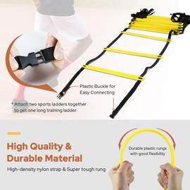 GHB Pro Agility Ladder 2 Pack Agility Training Ladder Speed 12 Rung 20ft with Carrying Bag