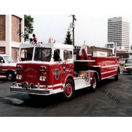 Pirsch Rockville Tiller Aerial Ladder Fire Truck VTG Photograph Print 8.5x11"