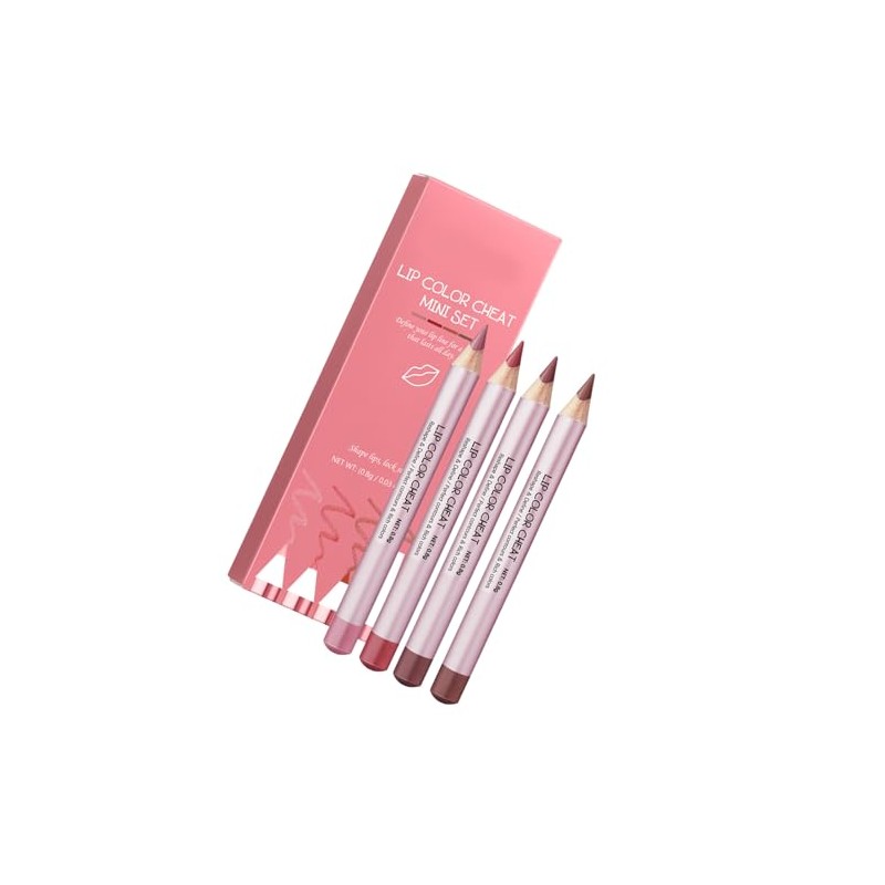 Juego de lápices delineadores de labios, 4 Uds, resistente agua,