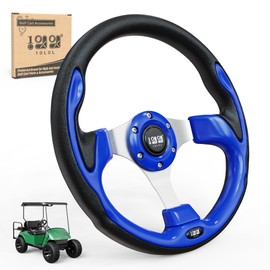 10L0L Golf Cart Steering Wheel, Universal Design Fit for Yamaha EZGO RXV & TXT, Club Car DS, Club Car Precedent Tempo Most Golf Cart - Klein Blue