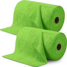 Hushee 12 x 12'' Microfiber Cleaning Cloth Roll Tear Away Towels Washable Reusable Microfiber Towels Roll Soft Absorbent Kitchen Rag Cleaning Wipes for Car, 50 Sheets (Green,2 Pcs)