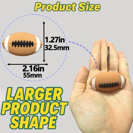 YOINIUEM Large Football Shaped Shower Curtain Hooks, 12 Pack - Durable American Football Style Shower Curtain Hooks. Football Shaped Hooks, Comes with Keychain