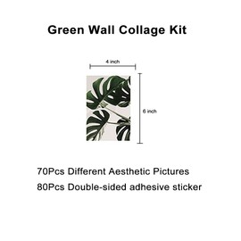 bOPART 70pcs Wall Collage Kit Aesthetic Picures, Green Plant Room Decor Aesthetic Collage Picture Wall Decor for Teen Girls/boys Room bedroom Dorm (4x6 inch)