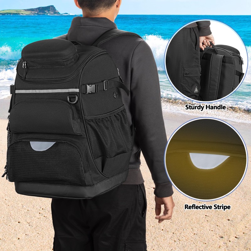 GOBUROS Swim Backpack with Separate Shoe Space, Swim Gear Bag
