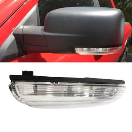 KYYET Front Left Driver Side Mirror Turn Signal Light Lamp Housing With Puddle Compatible with Dodge Ram 1500 2500 2009-2018 Replace# 68064949AA