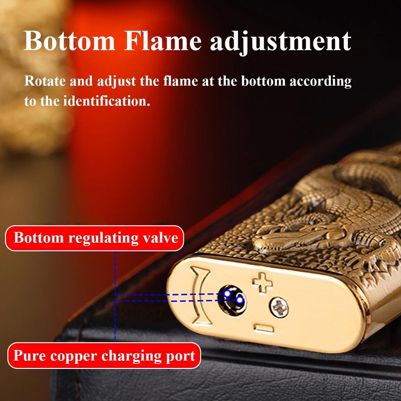Magic Dual Flame Crocodile Lighter, Torch & Soft Flame Lighter,