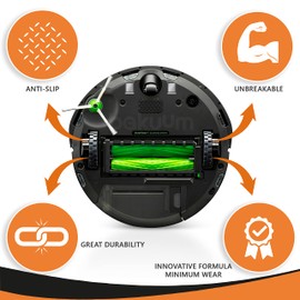 Tires for IROBOT ROOMBA Wheels Series 500, 600, 700, 800, 900 e5 e6 i7 (Pack of 2) Anti-slip, Great Adhesion and Easy Assembly. (Black)