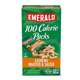 Emerald Nuts Combo Variety Pack Featuring Cashew, Almond and Dried Cranberries & Cashews | Contains 14 Single Serving 100-Calorie Snack Packs| Kosher Certified, Non-GMO, Contains No Synthetic Colors