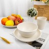 Rubtlamp 24 Pcs Wheat Straw Dinnerware Sets, Unbreakable Reusable Plastic