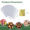ROSPAKTEK 100 Pcs 5x6.5 Cellophane Muffin Bags with Gold Twist