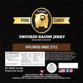 Smoked Applewood Bacon Jerky | Made from 100% REAL Uncured Bacon | 4 ounces total (Pack of 2 bags, 2 ounces each)