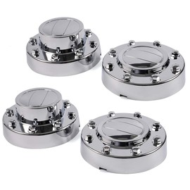 GRAND ORANGE Wheel Center Caps 4pcs Set Compatible with Dodge Ram 3500 1-Ton Dually 2011-2016 Truck Chrome Wheel Hub Cap Front and Rear 2012 2013 2014 2015