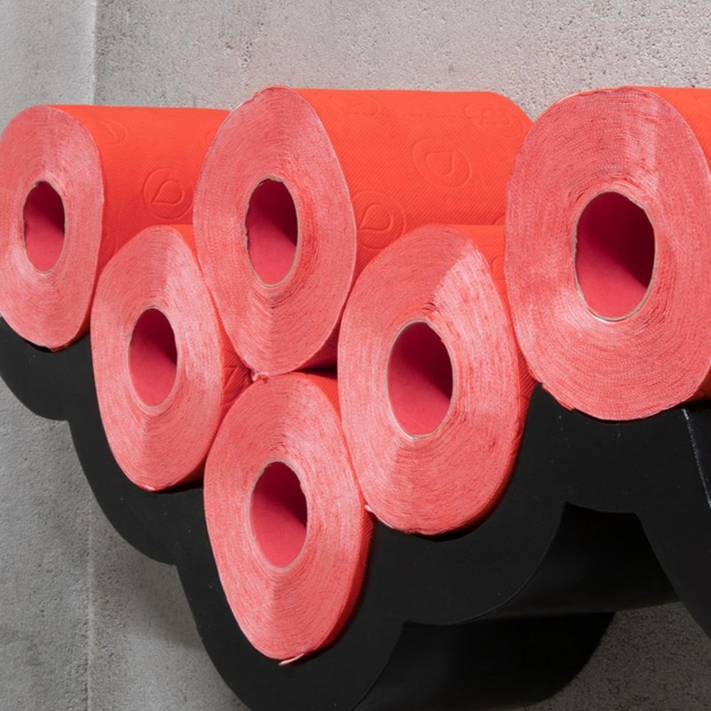 Red Toilet Paper Jumbo Rolls – 3-Ply, 180 Sheets, 2×4