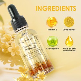 AUSLKA Facial Body Oil Moisturizing Without Greasiness, Natural Massage Essential Oil with Petal Fragrance for Face Body Hand Contains Vitamin E Anti Ageing & Anti Wrinkle, 1 FL.OZ (30ml)