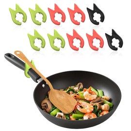 GekLiGuLu 10-Pack Silicone Pot Clip Spoon Rest, Non-Slip Heat Resistant Spoon Holder for Pot, Kitchen Cooking Utensil Rest