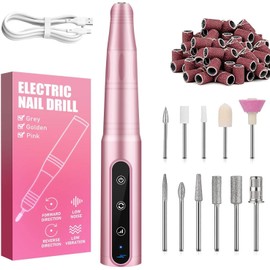 Professioneller Nagelschleifer, 35.000 U/min, elektrische Nagelfeile, kabellos, mit LED-Display, Maniküre-Set, Pediküre, wiederaufladbar, einstellbare Geschwindigkeit