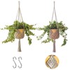 Hanging Planter with Patterns,2Packs Macrame Plant Hangers Indoor Macrame for