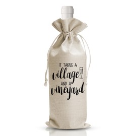 Thank You Wine Gift Bags Wedding Gift Wine Bag Getting Married Congratulations Wine Bag Thank You Gift for Hostess Wedding Engagement Bridal Shower Gift 1 Pcs Burlap Wine Bottle Cover Bag - DL394