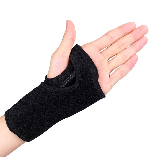 YHG Wrist Support Brace Palm Protector, Wrist Brace with Adjustable Straps and Metal Splint Stabilizer for Carpal Tunnel, Arthritis, Tendinitis, Sprains, Joint Pain Relief (Left)