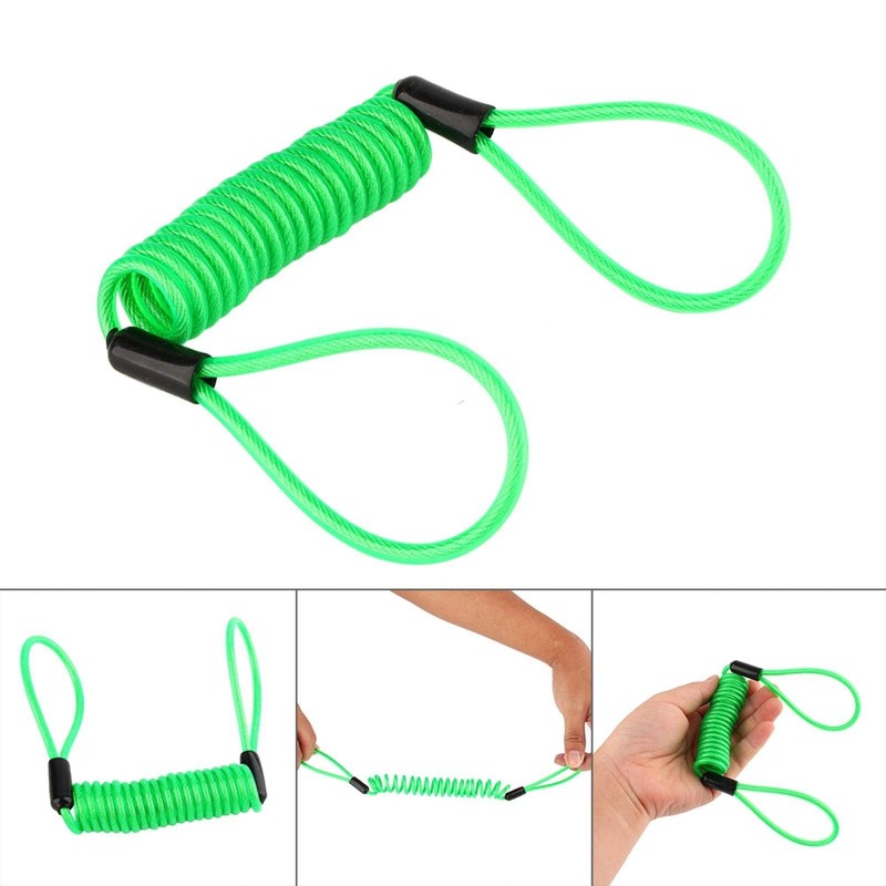 Motorcycle Disc Lock Cable, Security Spring Reminder Cable for Motorcycle