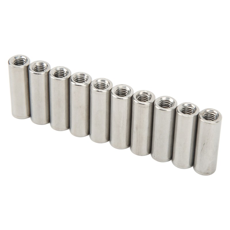 20Pcs M6 Female Thread Coupling Nut Practical Rustproof Stainless Steel