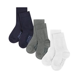 FALKE Unisex Baby Sensitive Socks, Pressure-free Comfort Waistband, Non-Incising, Comfortable, Skin-Friendly, Plain, Multipack, Breathable, Sustainable, Organic Cotton, 3 Pairs, Multicoloured