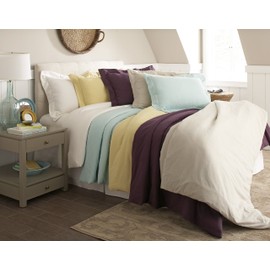 Pointehaven 3-Piece 200 GSM Flannel Duvet Cover Set, Full/Queen, Solid, White