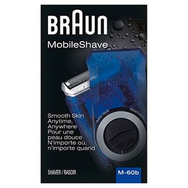 Braun Pocket Mobile - Afeitadora eléctrica para hombre, lavable, color azul transparente