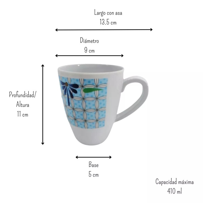 Anforama- Tab and Kit Taza Tarro De Melamina Decorada 380