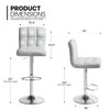 MoNiBloom Silver Barstool Set of 2, PU Leather Modern Seat