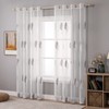 MIULEE Living Room Curtains, Transparent, Beautiful Grey and White Leaves