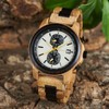 2win Wooden Watch for Men Luxury Chronograph Military Quartz Wrist