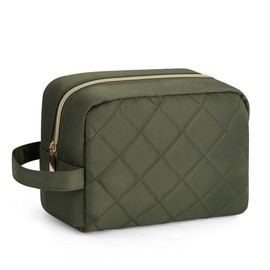 Soimeat Makeup Bag Travel Cosmetic Bag for Zipper, Large Capacity Fabric Travel Cosmetic Bag, Large Toiletry Bag for Cosmetics Toiletries Accessories, Green