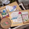 Pack of 160 PET Transparent Stamps Decorative Stickers, Flowers Scrapbook
