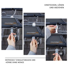 Einkaufswagenlöser ® Hakuna Matata/Shopping Cart Extractor - Includes 1 Year Key Finding Service/Shopping Trolley Token Removable/Shopping Trolley Token for Pull Out/Metal Keyring / 1 Piece,