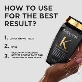 Kérastase Chronologiste Bain Régenerant, Youth Revitalising Shampoo, Infused with Hyaluronic Acid, for weakened hair, 500ml