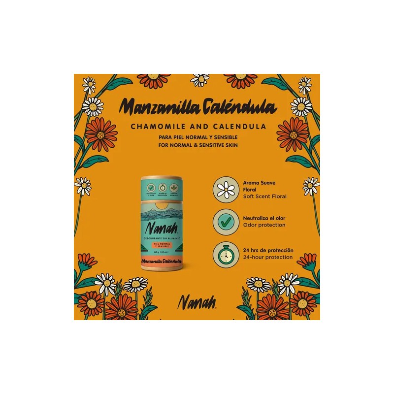 Nanah Desodorante Natural De Manzanilla Caléndula En Barra