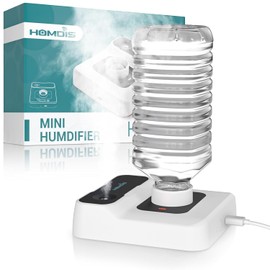 Portable Humidifiers for Travel, Small Mini Humidifier with Auto Shut-Off, Nightlight and Storage Bag for Hotel, Bedroom or Office, Plant Humidifier Indoor, White