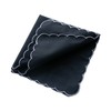 CoCoUSM Handkerchiefs Premium 60s Cotton Embroidery scalloped Hankies Black 6PCS