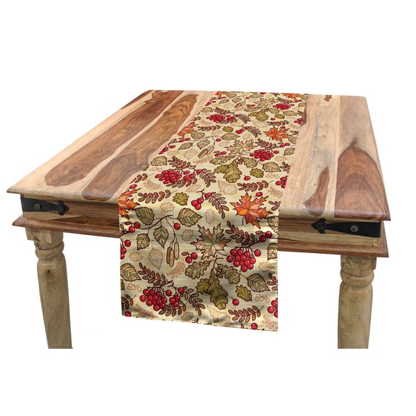ABAKUHAUS Rowan Table Runner, Fall-Themed Mixed Pattern, Dining Room, Kitchen,