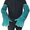 Anti Bite Safety Gloves Long Leather Protective Gloves Pets Grasping