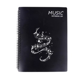 Music Folder for Music Sheets When Playing A4 Size Paper Documents Holder Storage 20 Páginas/40 Pockets Clef, Music Table File Folder, Plastic Concert Choir Folder for Musicians and Band