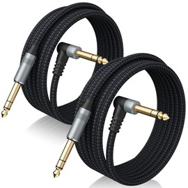 Paquete de 2 cables TRS de alta calidad de 10 pies, cable TRS de 1/4 de pulgada, sin ruido y de larga duración, cable de audio estéreo de 1/4, línea d