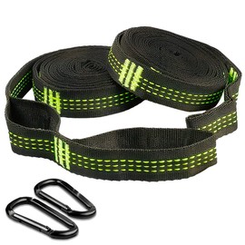 2 Stück Hängematte Befestigung, 2 m x 2,5 cm Aufhängeset Baum Riemen, 500kg Kapazität Gurt Hängematte Längen, Verstellbares Hängemattengurte Gurte zum Aufhängen für Camping Schaukel Baum Aufhängung