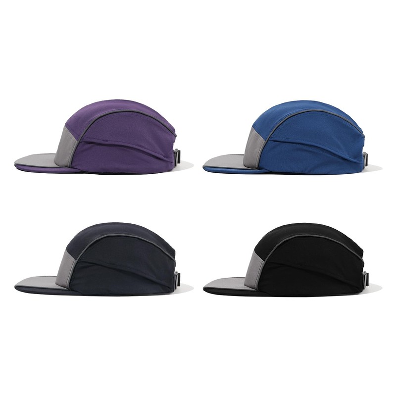 Clakllie Nylon 5 Panel Baseball Cap Flat Brim Running Cap