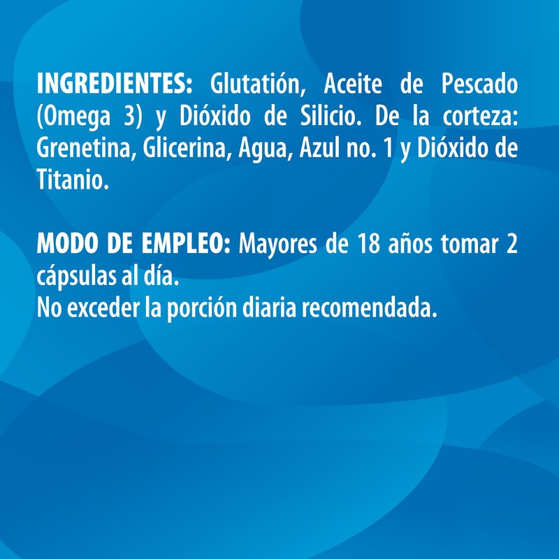 GLUTATHIONE | Glutatión Puro con Omega 3 | 90 Capsulas