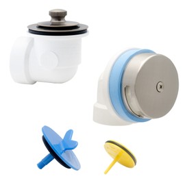 DBlue Half Kit, Schedule 40 - PVC Uni-Lift Stopper w/Brushed Nickel Finish Trim and Test Plug